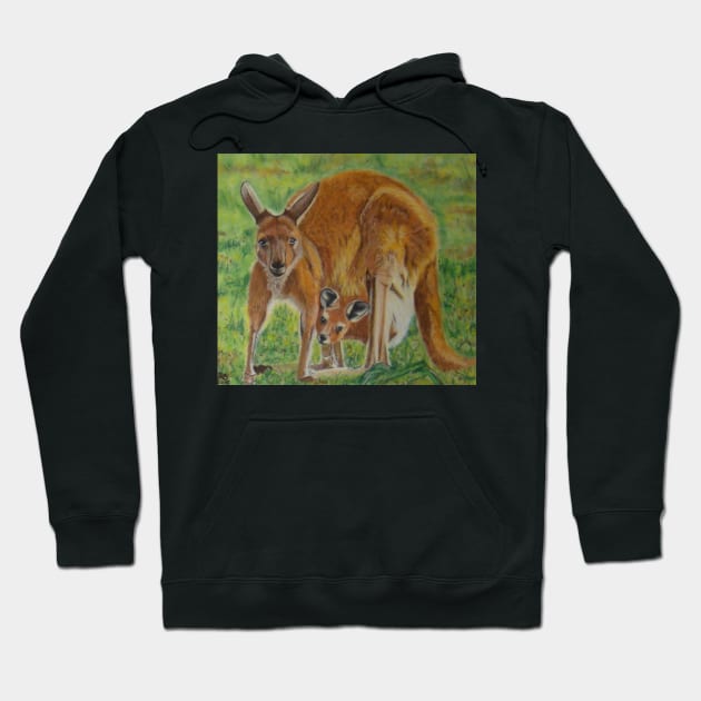 Mum and Joey Kangaroos Hoodie by angipangi7